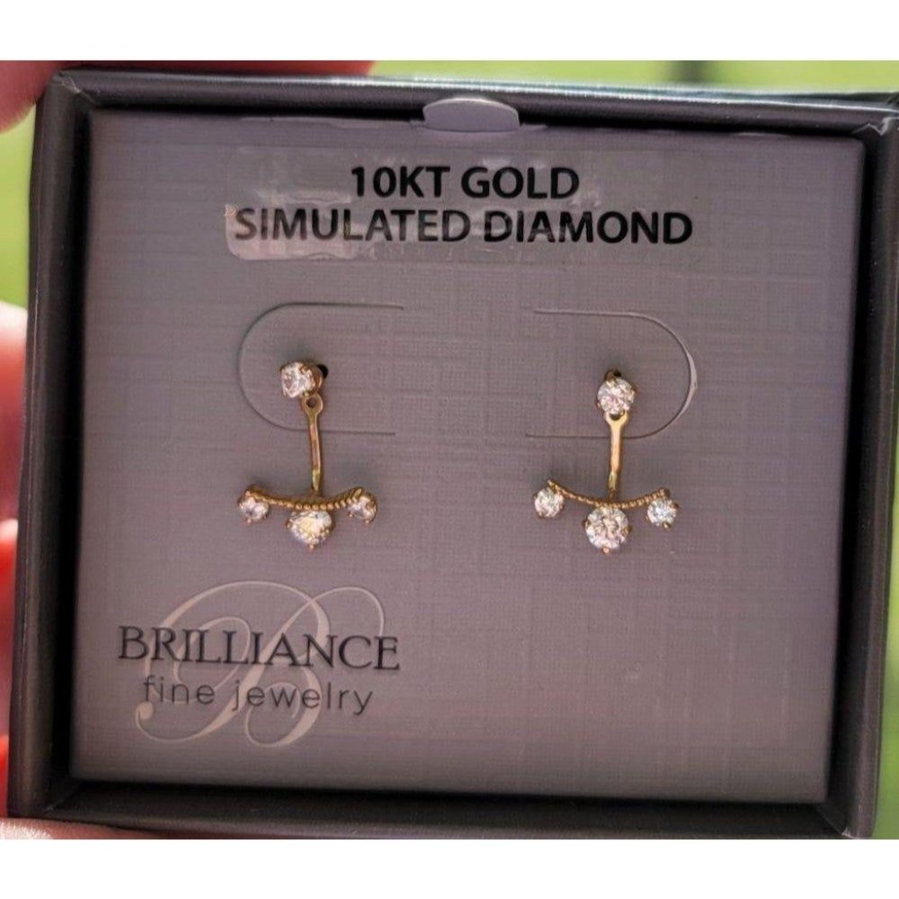 Solid 10K Gold Drop Earrings